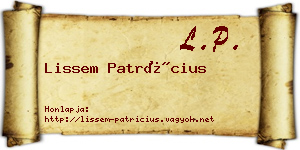 Lissem Patrícius névjegykártya