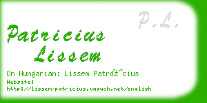 patricius lissem business card